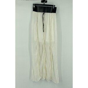 House of Three Skirt 8 Womens White Corset Boho Casual Lined Lace Knit Eyelet
